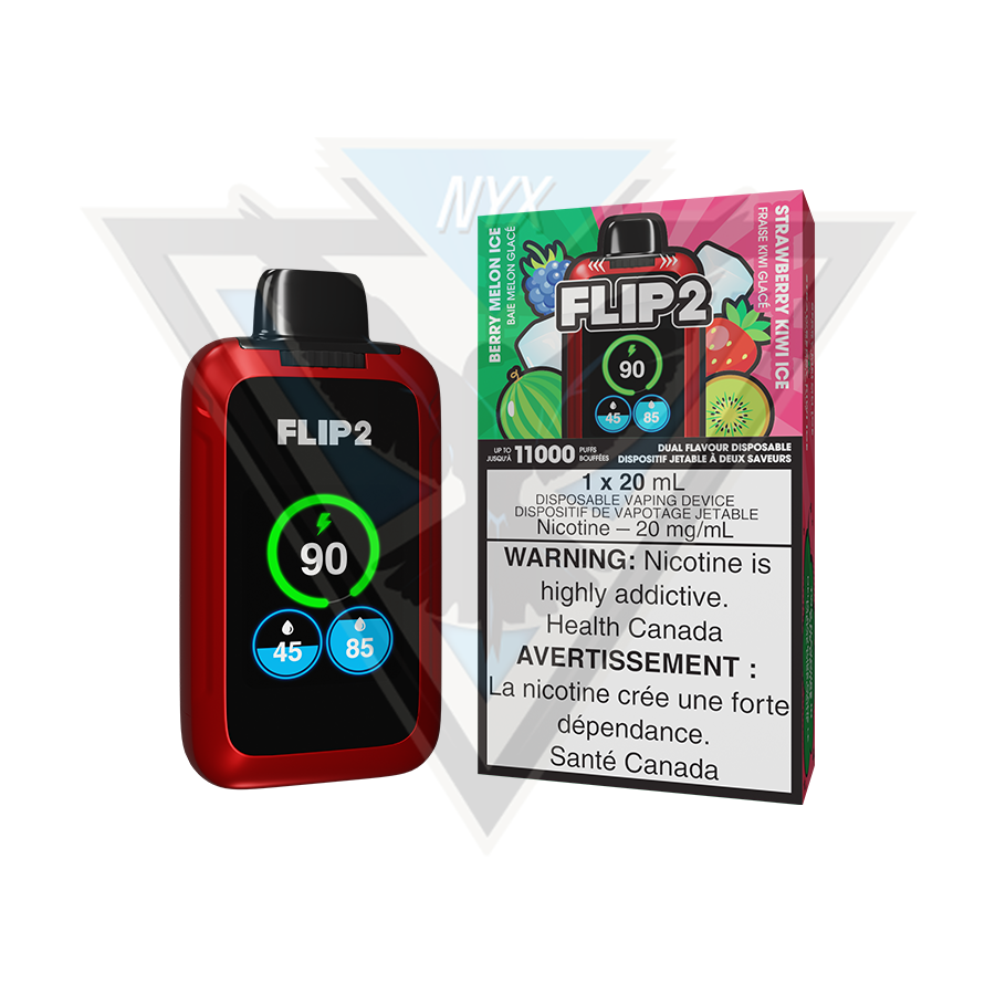 FLIP 2 DISPOSABLE BLACK CURRANT ICE AND RAZZ APPLE ICE - NYX ECIGS - CANADIAN VAPE SHOP