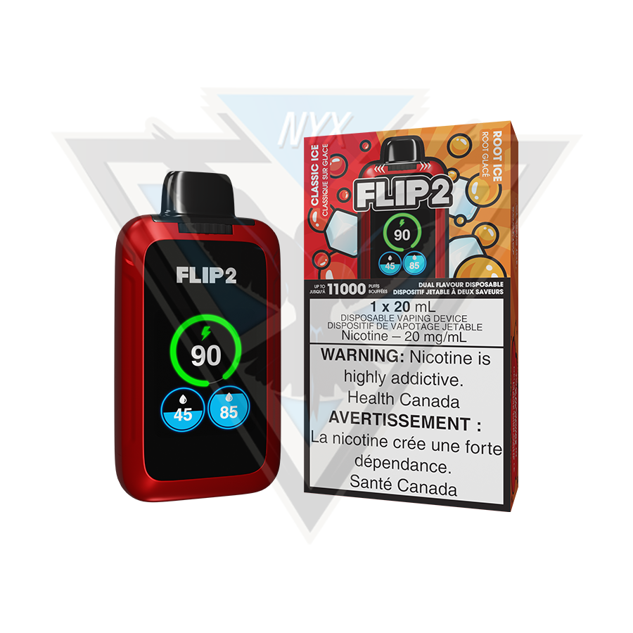 FLIP 2 DISPOSABLE COCONUT BERRY ICE AND ORANGE BANANA ICE - NYX ECIGS - CANADIAN VAPE SHOP