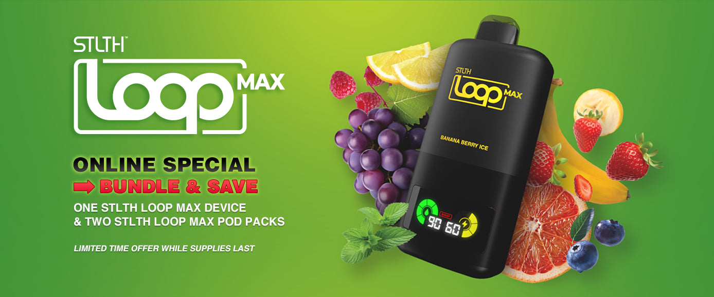 STLTH LOOP MAX DEVICE AND TWO STLTH LOOP MAX POD PACKS BUNDLE